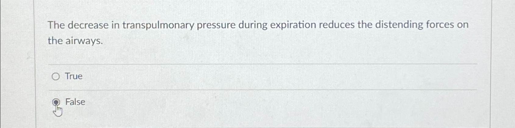 Solved The decrease in transpulmonary pressure during | Chegg.com