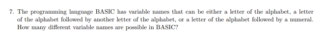 Solved The Programming Language Basic Has Variable Names Chegg Solved The Programming Language Basic Has Variable Names Chegg