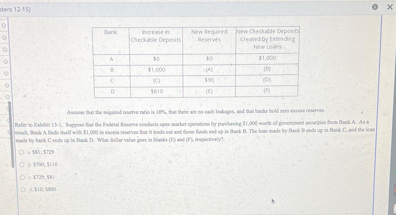 Solved ters 1215)\table[[Bank,\table[[Increase