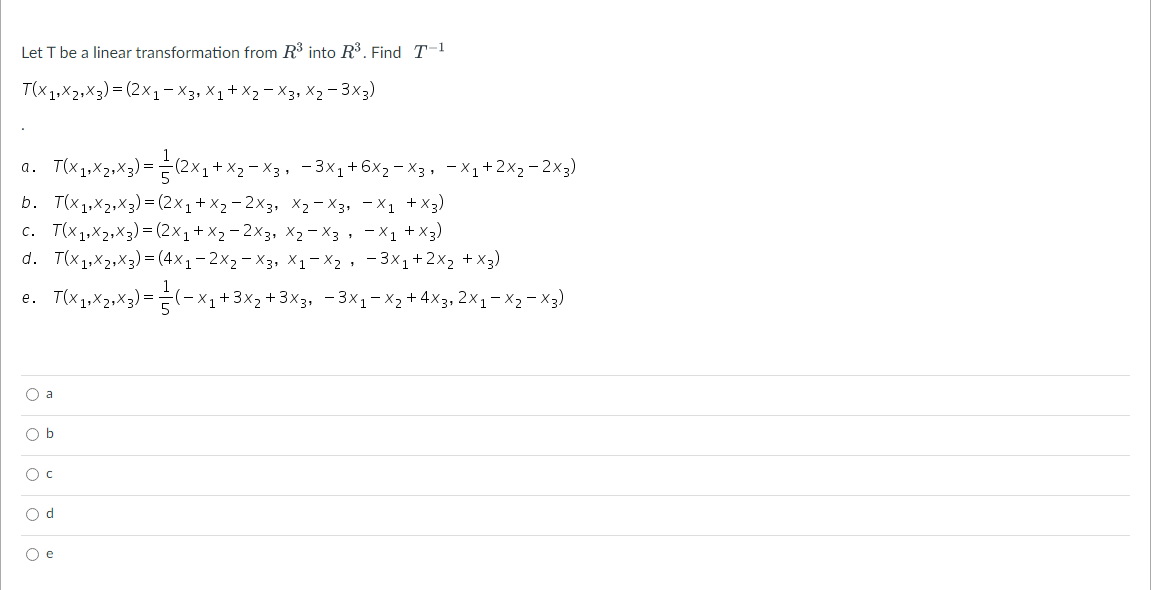 Solved Let T ﻿be a linear transformation from R3 ﻿into R3. | Chegg.com