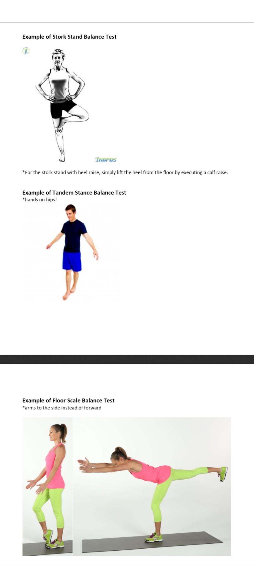 Solved Example of Stork Stand Balance Test HAPOS For the Chegg