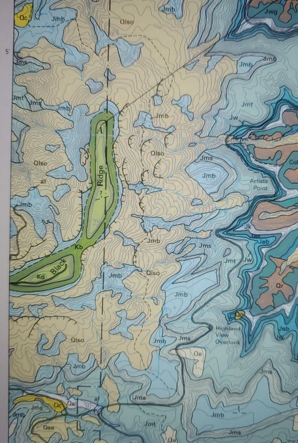 Solved 5. Locate Black Ridge near the west-central part of | Chegg.com