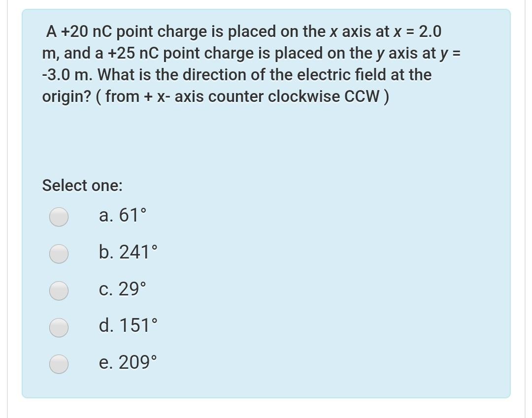 Solved A +20 nC point charge is placed on the x axis at x = | Chegg.com