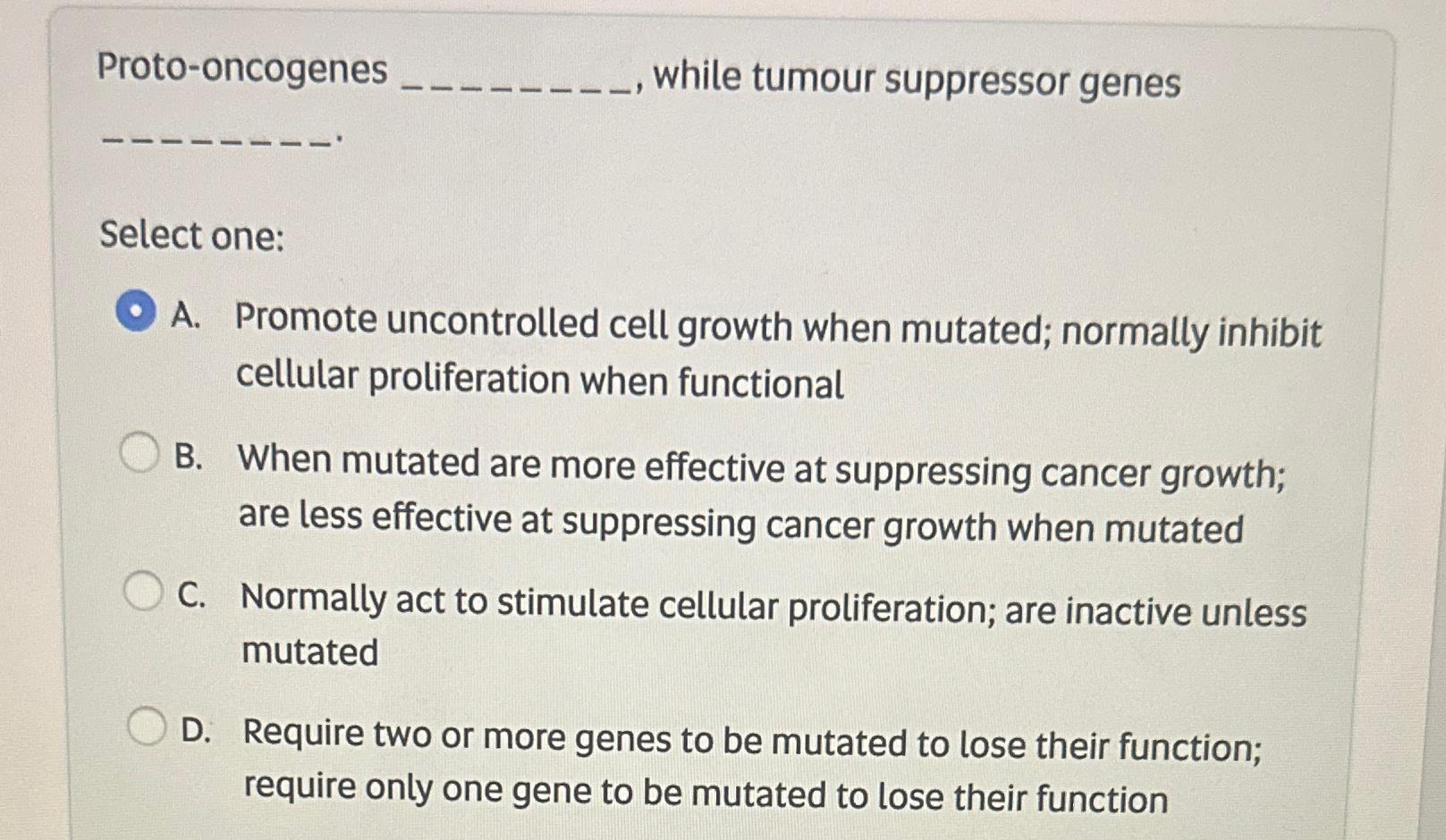 Solved Protooncogenes while tumour suppressor Biology Diagrams