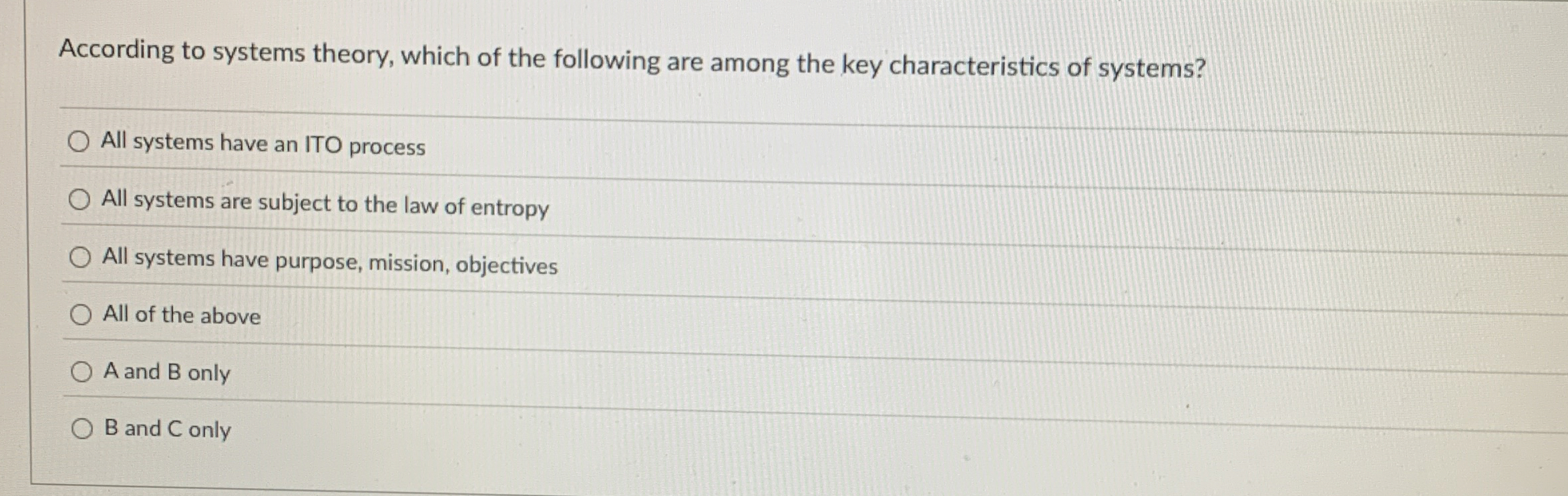 Solved According to systems theory, which of the following | Chegg.com