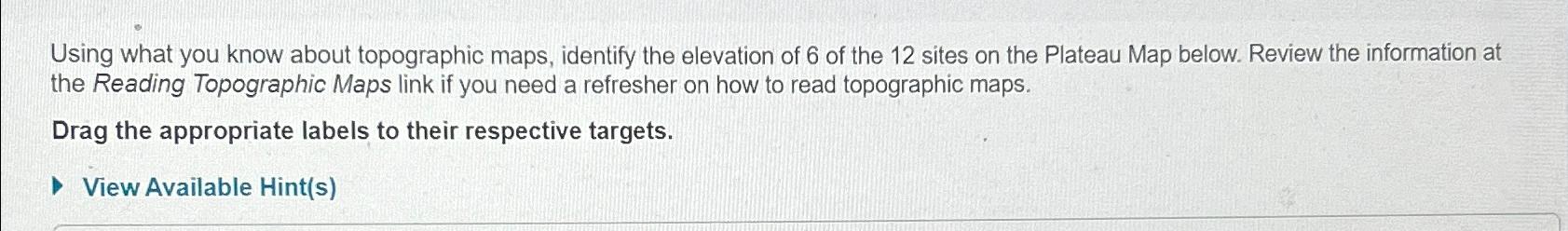 Solved Using what you know about topographic maps, identify | Chegg.com