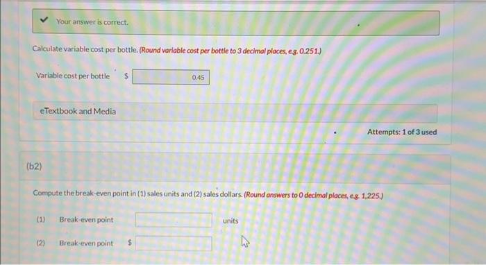 Solved Compute The Break Even Point In (1) Sales Units And | Chegg.com