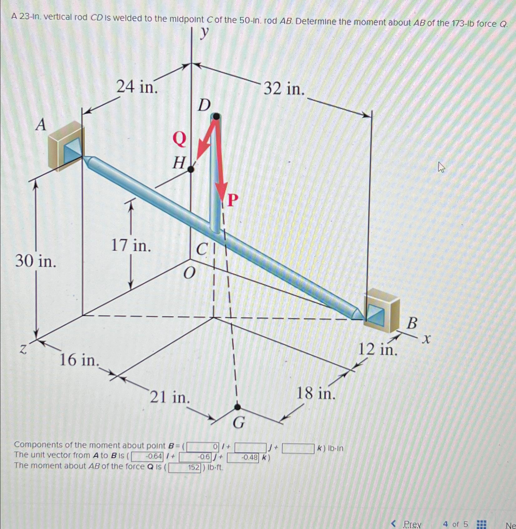 Solved Components or the moment about point B=1,I+\\nThe | Chegg.com