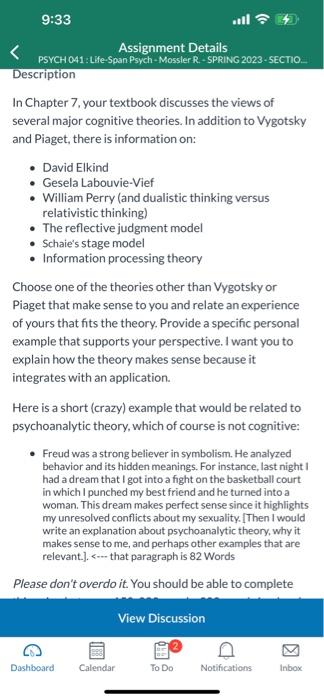 Solved Description In Chapter 7 your textbook discusses the