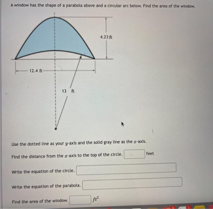 Solved A window has the shape of a parabola above and a | Chegg.com