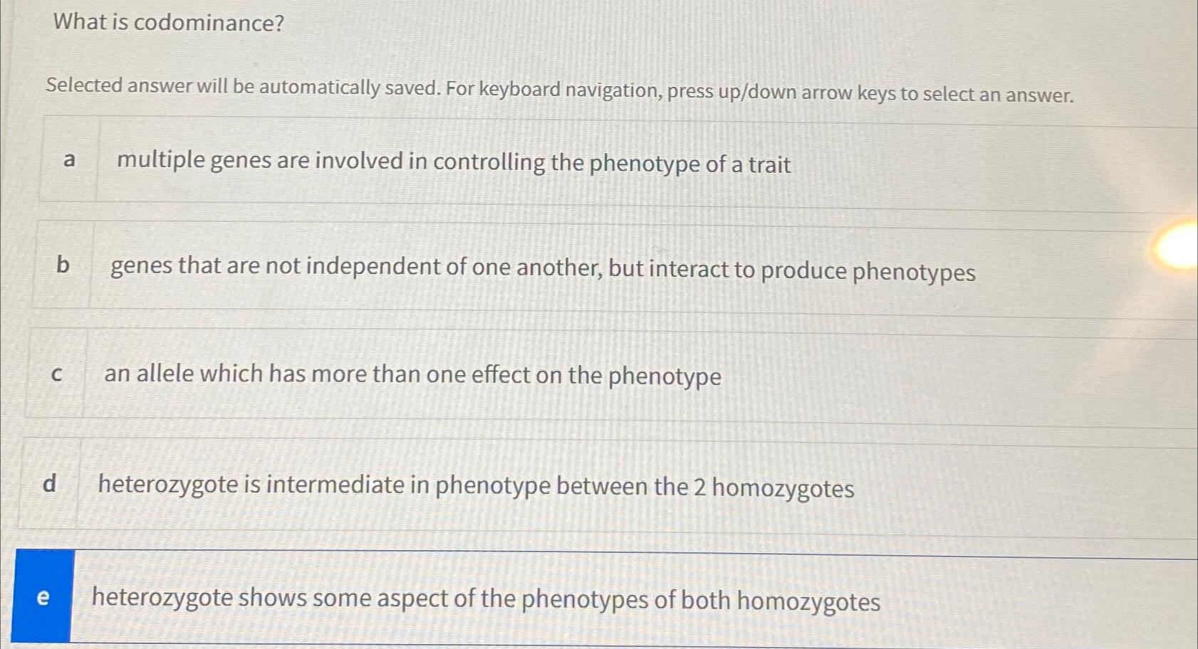 Solved What is codominance?Selected answer will be | Chegg.com