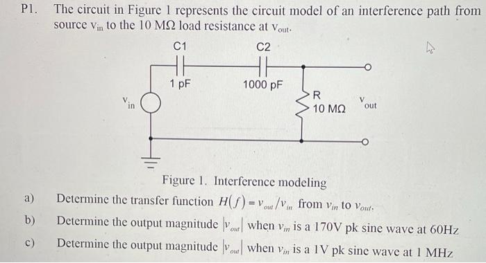 Solved Pl. The circuit in Figure 1 represents the circuit | Chegg.com