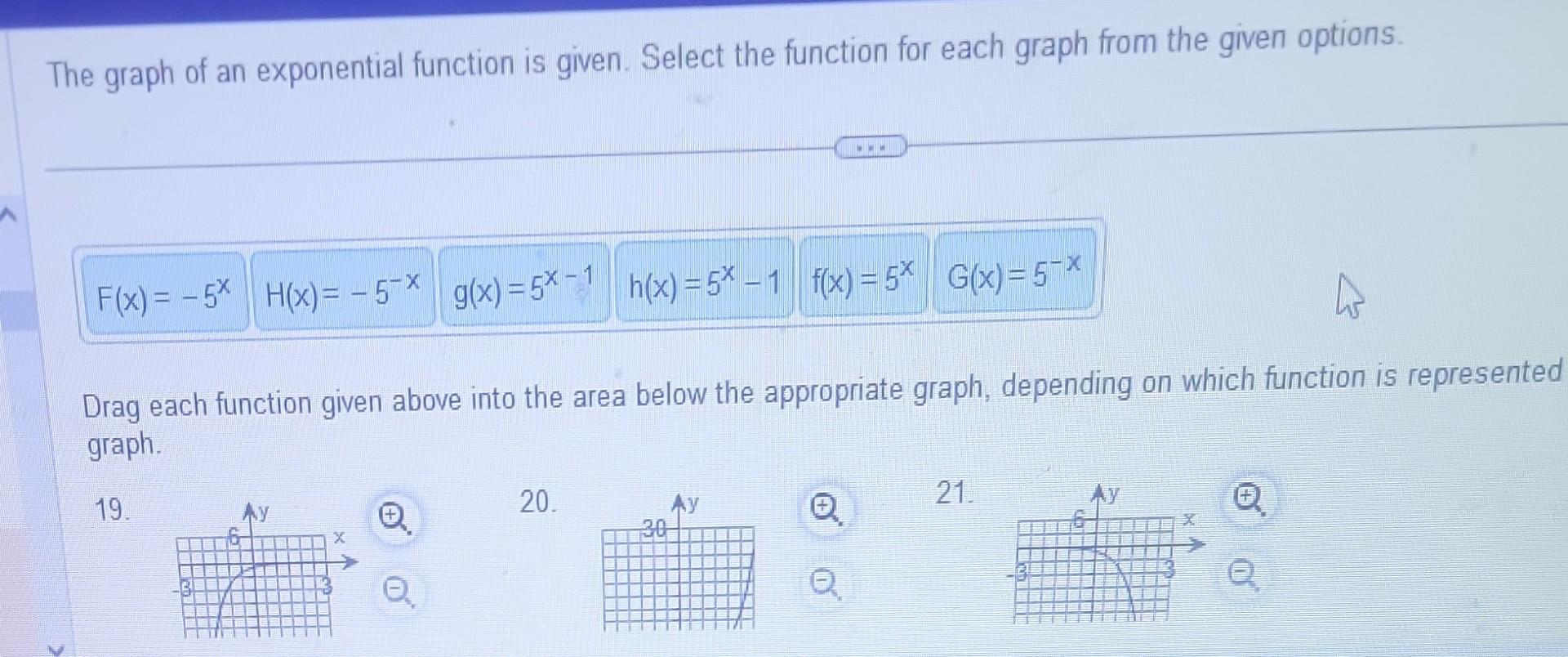 Solved The graph of an exponential function is given. Select | Chegg.com