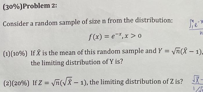 Solved Consider a random sample of size n from the | Chegg.com
