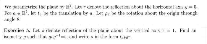 Solved We parametrize the plane by R2. Let r denote the | Chegg.com