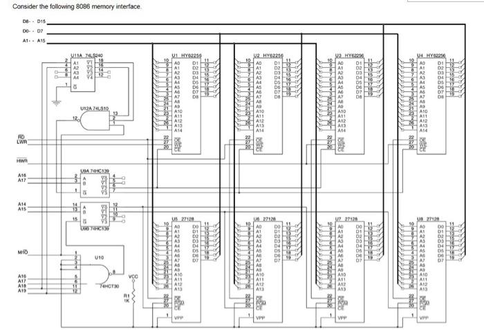 Solved Consider the following 8098 memory interface. The | Chegg.com