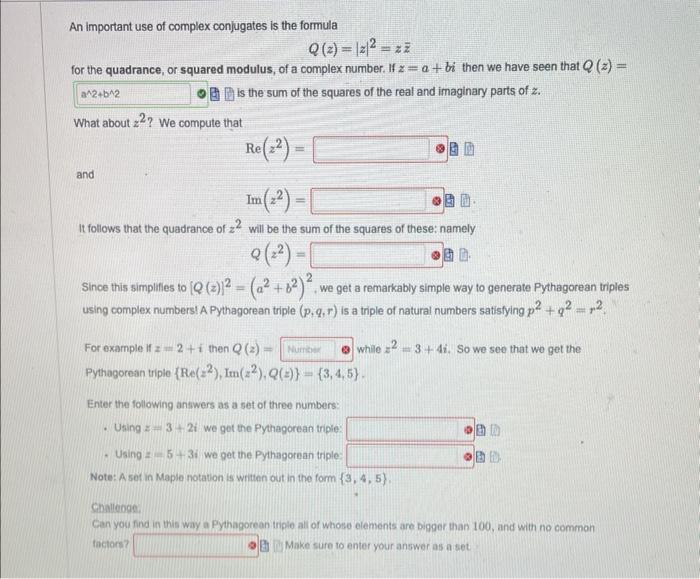 Solved An Important Use Of Complex Conjugates Is The Formula 0717