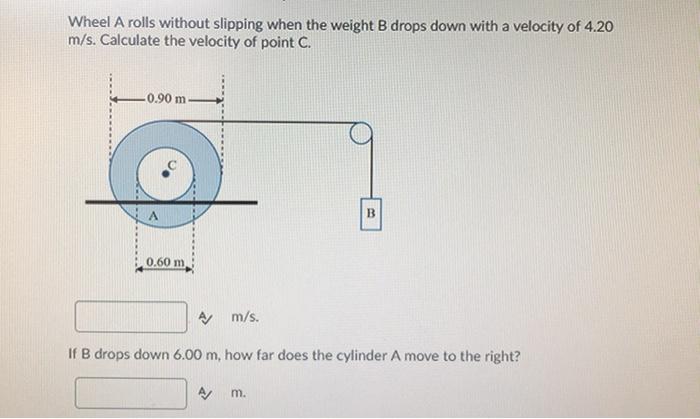 Solved Wheel A rolls without slipping when the weight B | Chegg.com