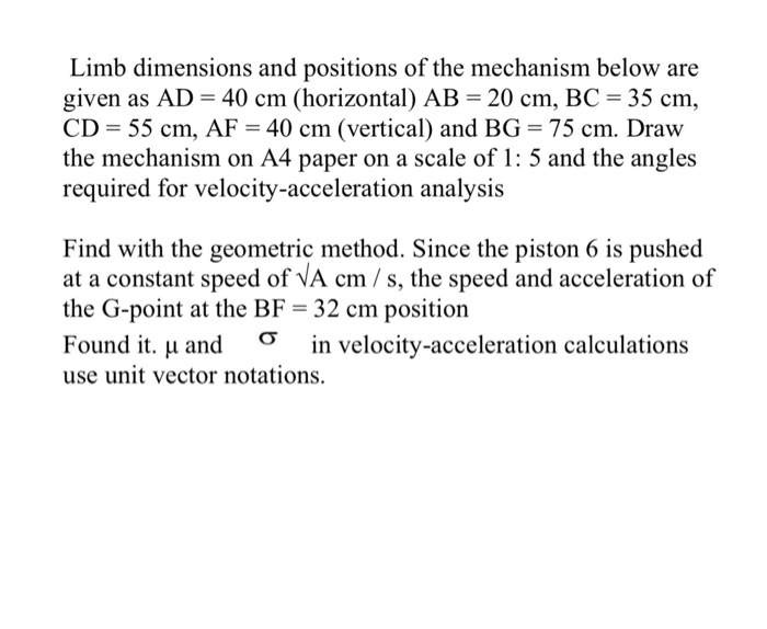 Limb Dimensions And Positions Of The Mechanism Bel Chegg Com