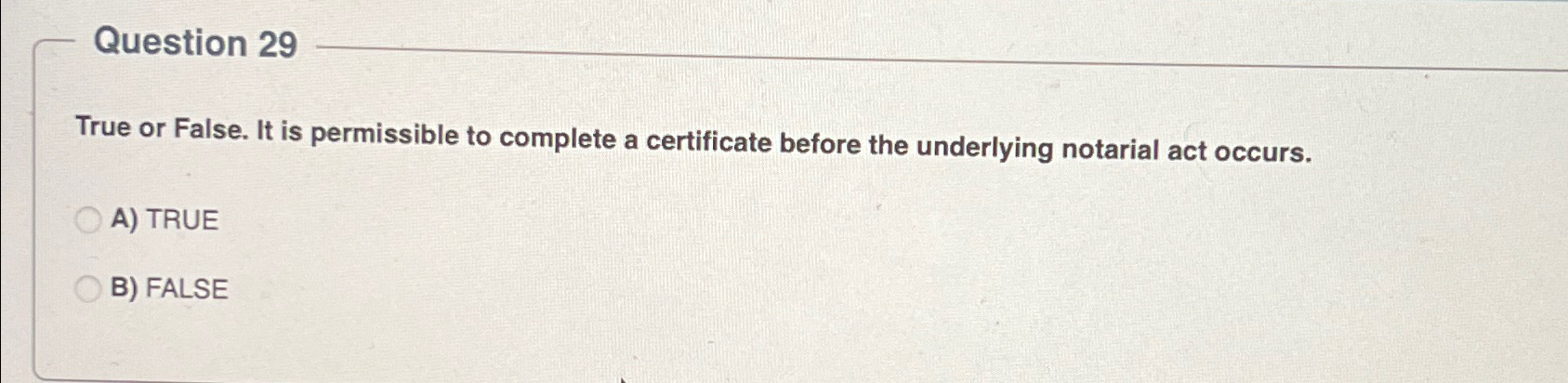 Solved Question 29True or False. It is permissible to | Chegg.com