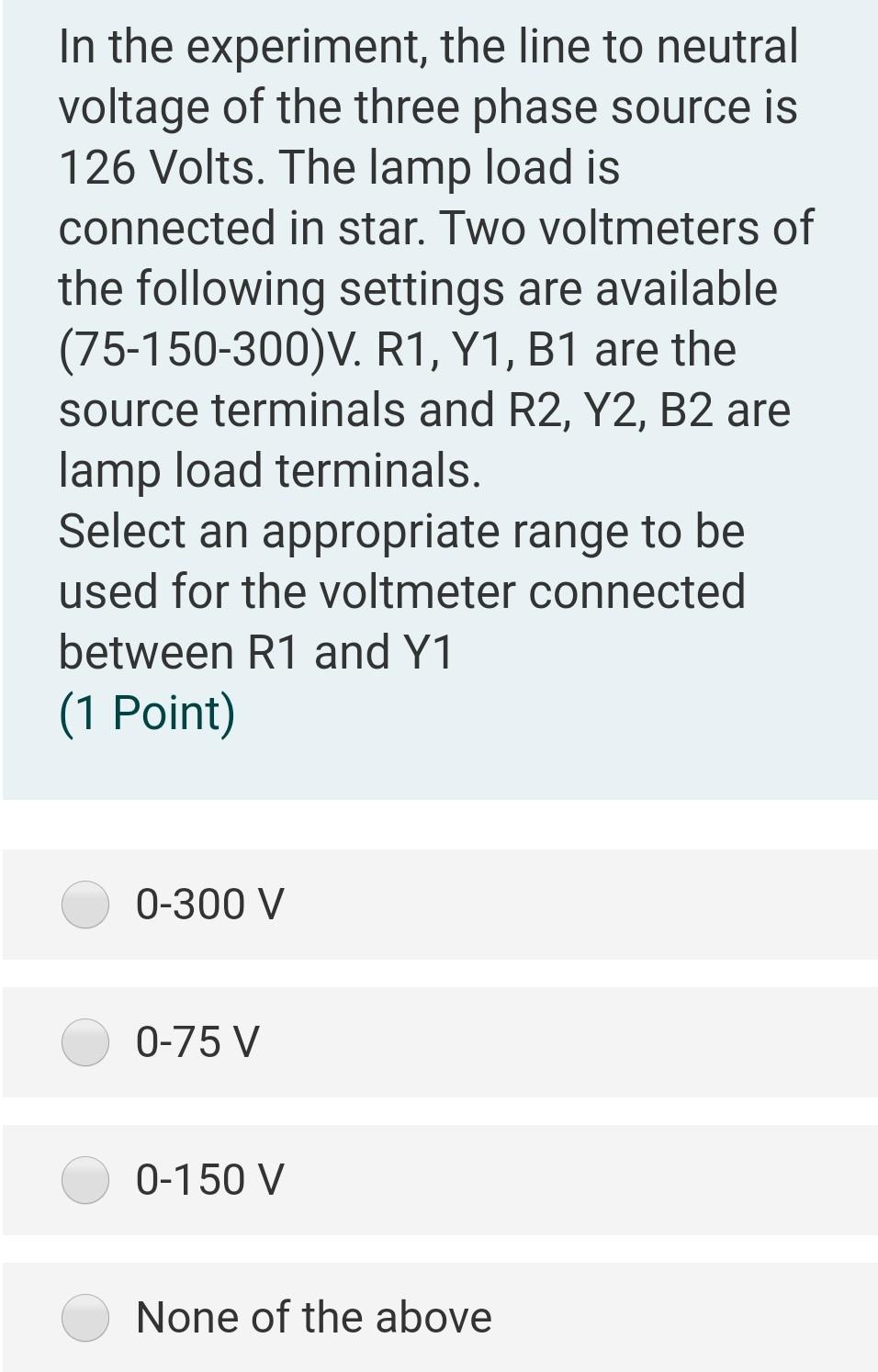 Solved In the experiment, the line to neutral voltage of the | Chegg.com