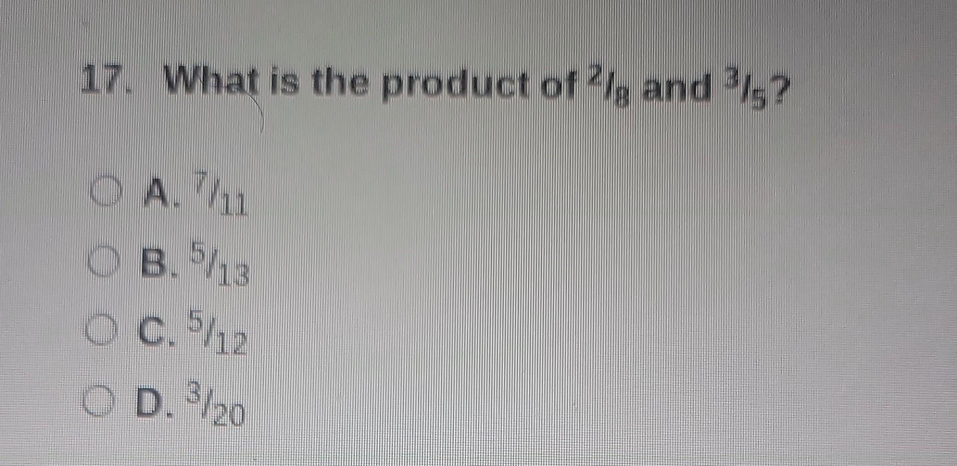 what is the product of 2⁄8 and 3⁄5