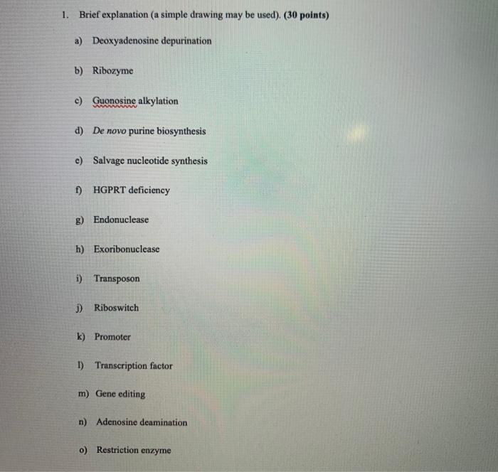 Solved Briefly explain each of these terms. A simple drawing | Chegg.com