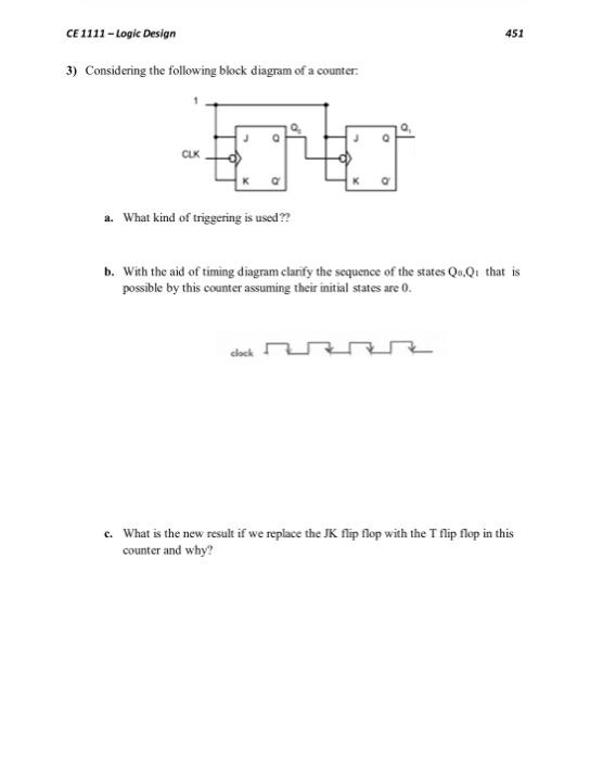 Solved 3) Considering the following block diagram of a | Chegg.com