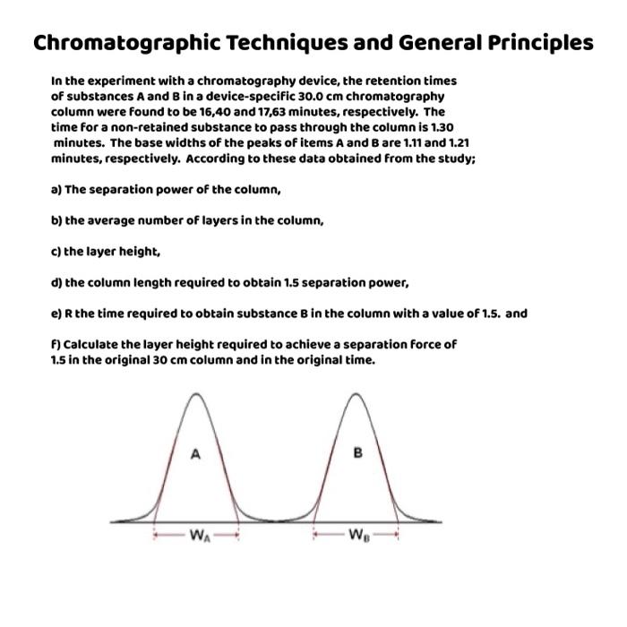 Solved Chromatographic Techniques and General Principles In