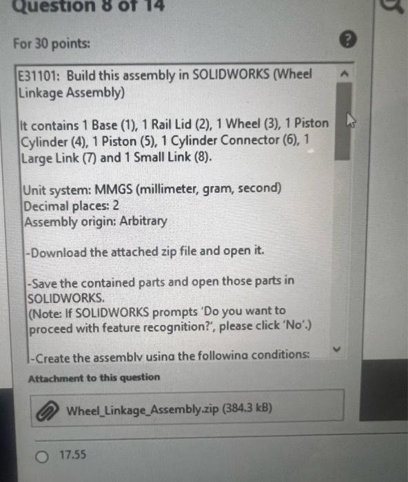 Solved E31101 Build this assembly in SOLIDWORKS (Wheel