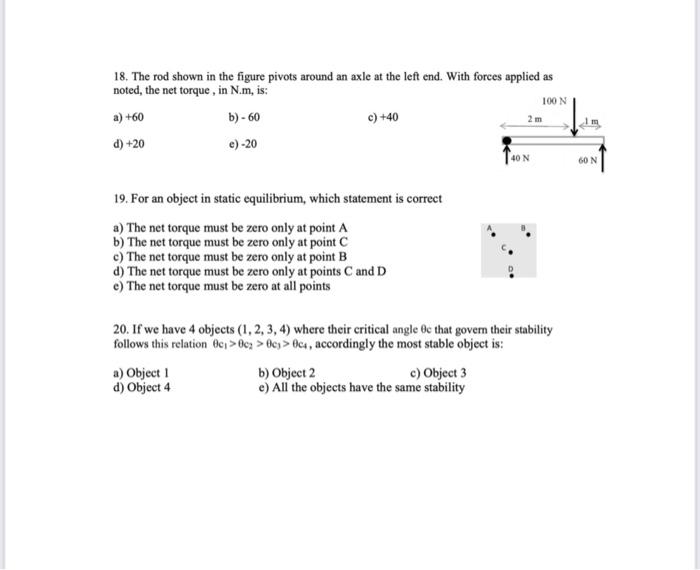 Solved 18. The rod shown in the figure pivots around an axle | Chegg.com