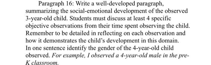 Solved Paragraph 16: Write a well-developed paragraph, | Chegg.com