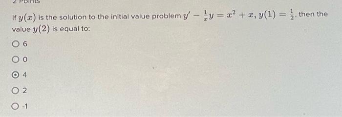 Solved If y(x) is the solution to the initial value problem | Chegg.com