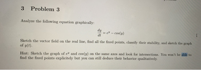 Solved 3 Problem 3 Analyze The Following Equation | Chegg.com