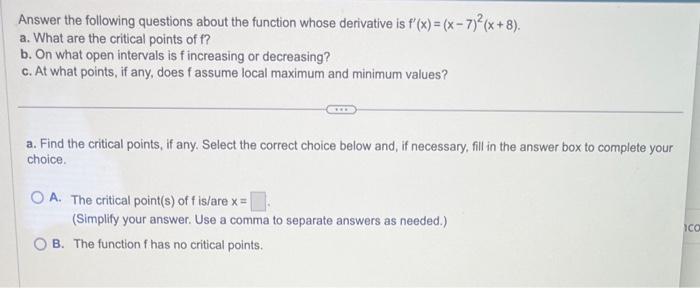 Solved Answer the following questions about the function | Chegg.com