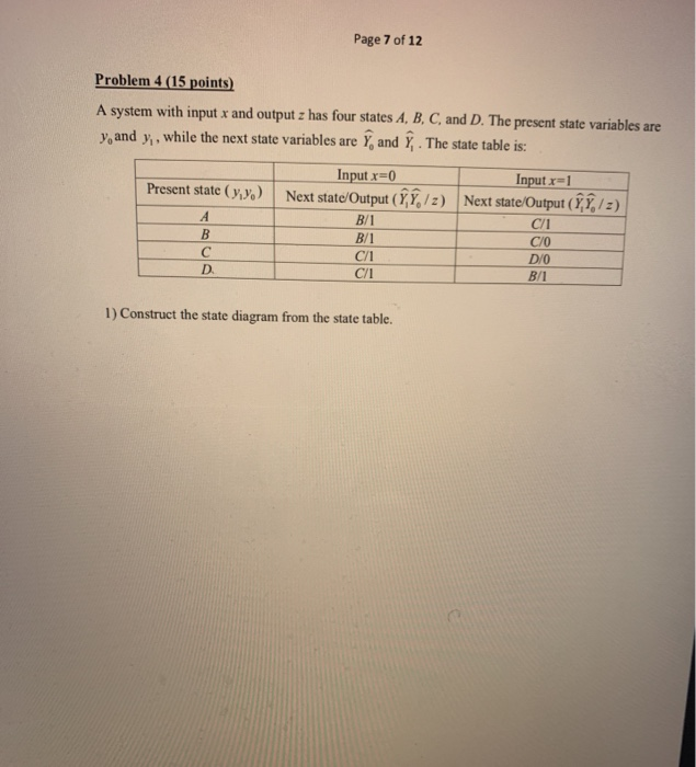 Solved Page 7 of 12 Problem 4 (15 points) A system with | Chegg.com