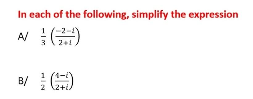 Solved In each of the following, simplify the expression | Chegg.com