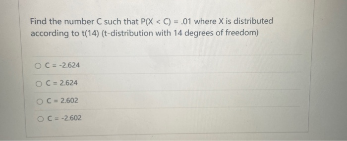 Solved Find the number C such that P(X