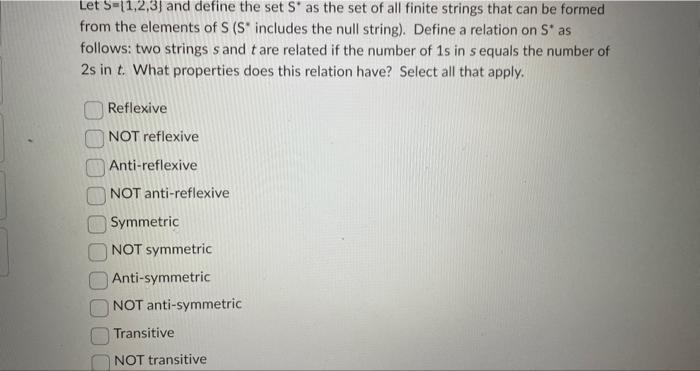 Solved Let S=[1,2,3] And Define The Set S∘ As The Set Of All | Chegg.com