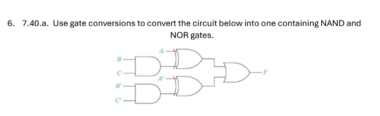 Solved 6. 7.40.a. ﻿Use gate conversions to convert the | Chegg.com