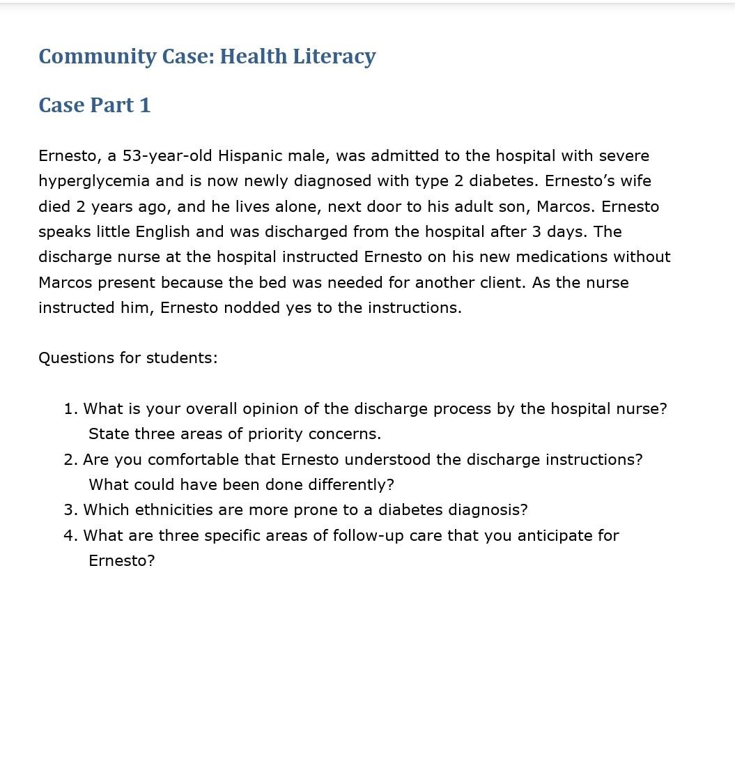 health literacy case study