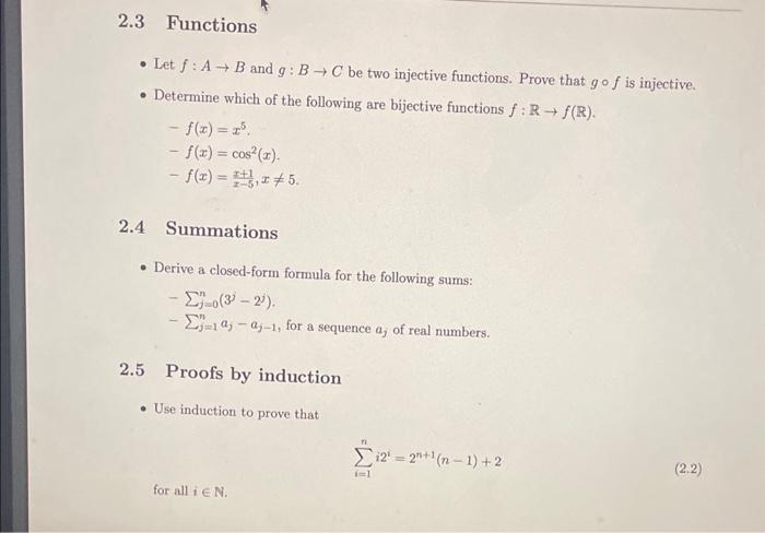 Solved - Let F:A→B And G:B→C Be Two Injective Functions. | Chegg.com