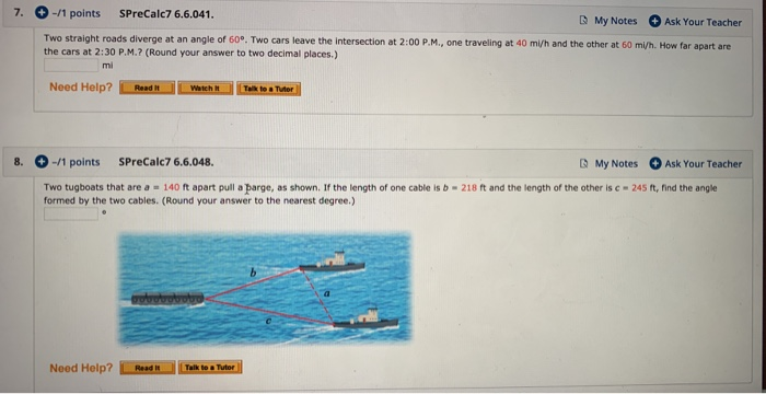 Solved +-13 points SPreCalc7 6.6.013. Solve triangle ABC. | Chegg.com