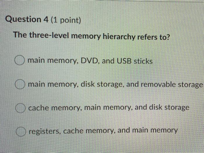 Solved Question 2 (1 point) Consider a logical address with | Chegg.com