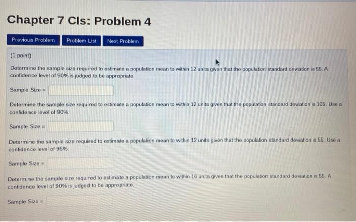Solved Chapter 7 Cls: Problem 4 Previous Problem Problem | Chegg.com