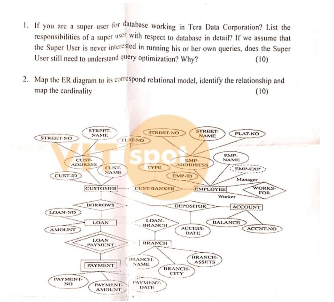Solved 1. If you are a super user for database working in | Chegg.com