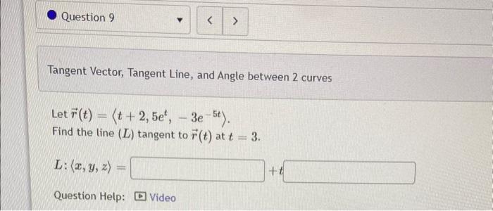 Solved Tangent Vector, Tangent Line, and Angle between 2 | Chegg.com