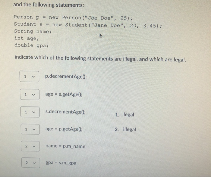 Solved Given the definition of the Person and Student | Chegg.com