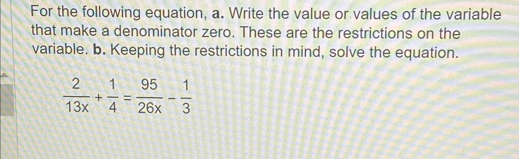 Solved For the following equation, a. ﻿Write the value or | Chegg.com