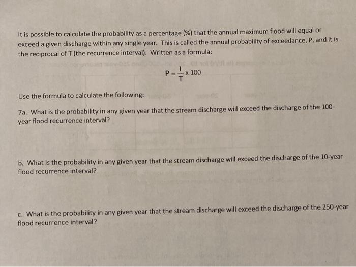 Solved It Is Possible To Calculate The Probability As A | Chegg.com